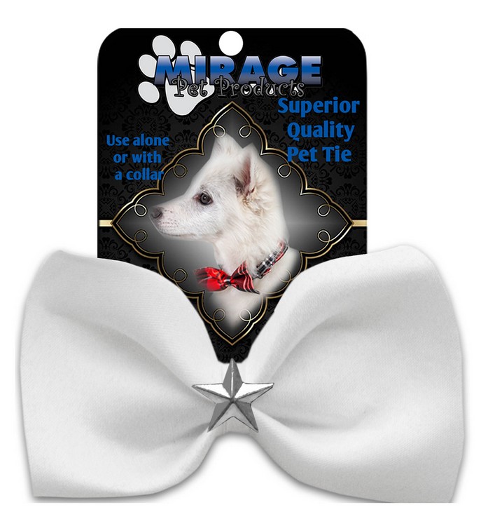 Silver Star Widget Pet Bowtie White